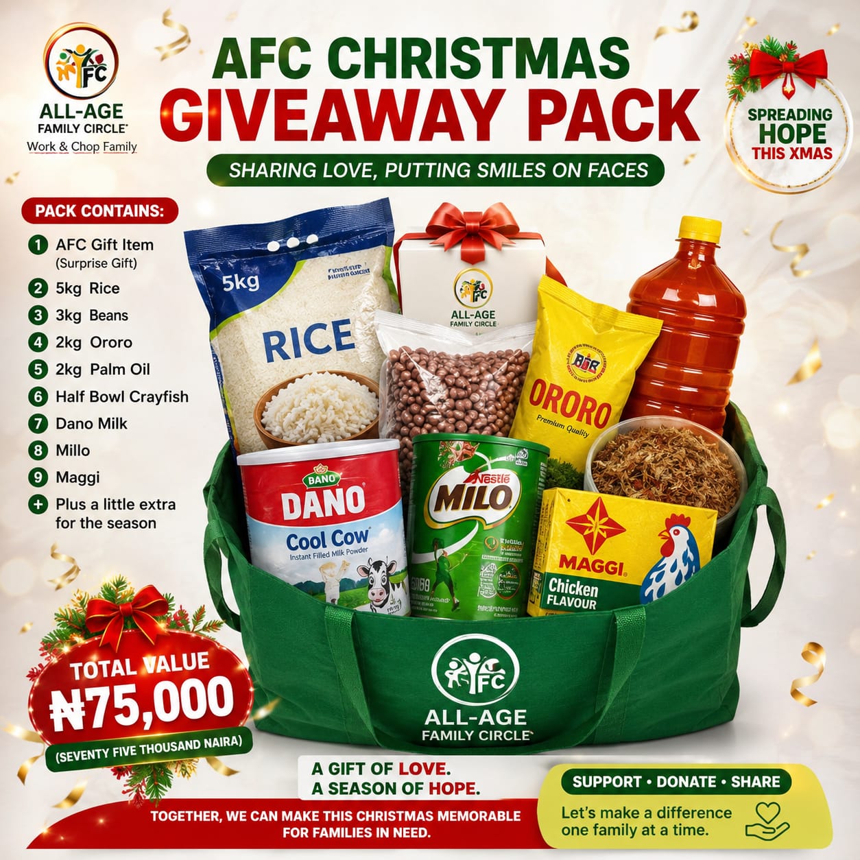 AFC Christmas giveaways outreach